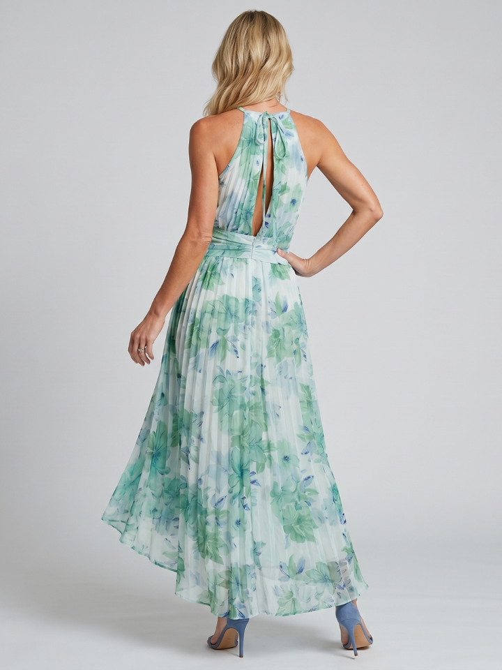 Portia - Pleated Halter Dress