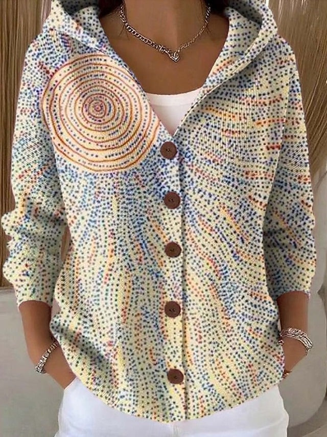 Émilienne - Hooded Printed Cardigan