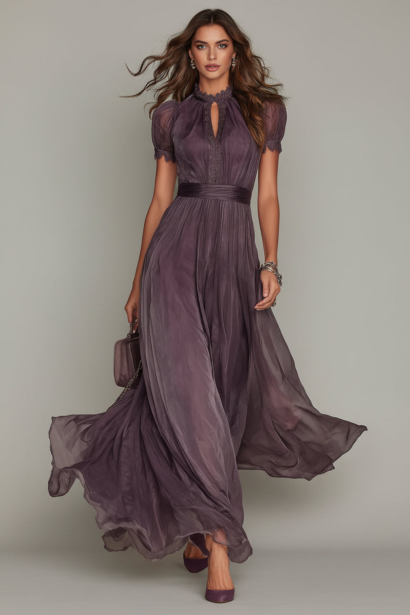 Flavia - Teardrop Neckline Dress