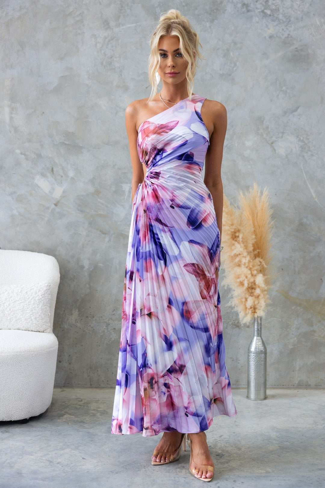 Charlotte - One-Shoulder Pleated Dress