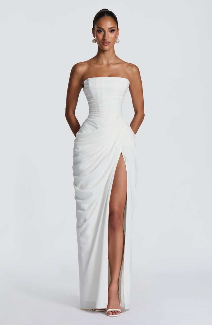 Grace - Draped High-Slit Dress