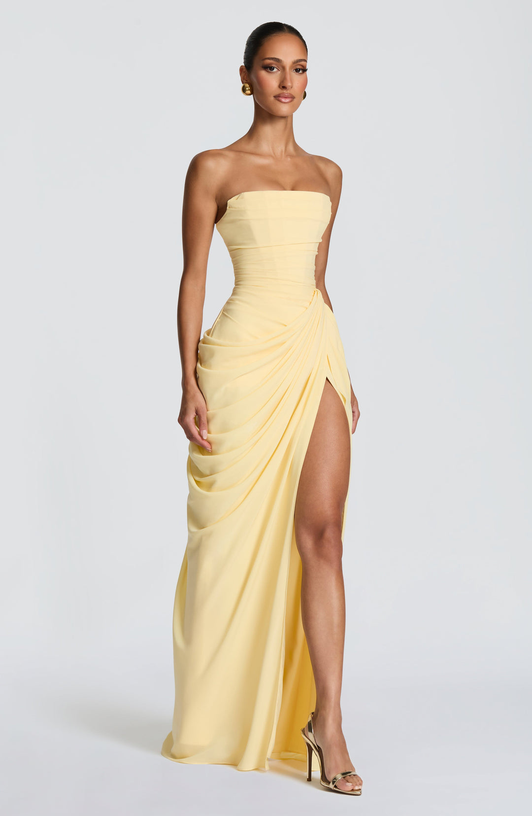 Grace - Draped High-Slit Dress