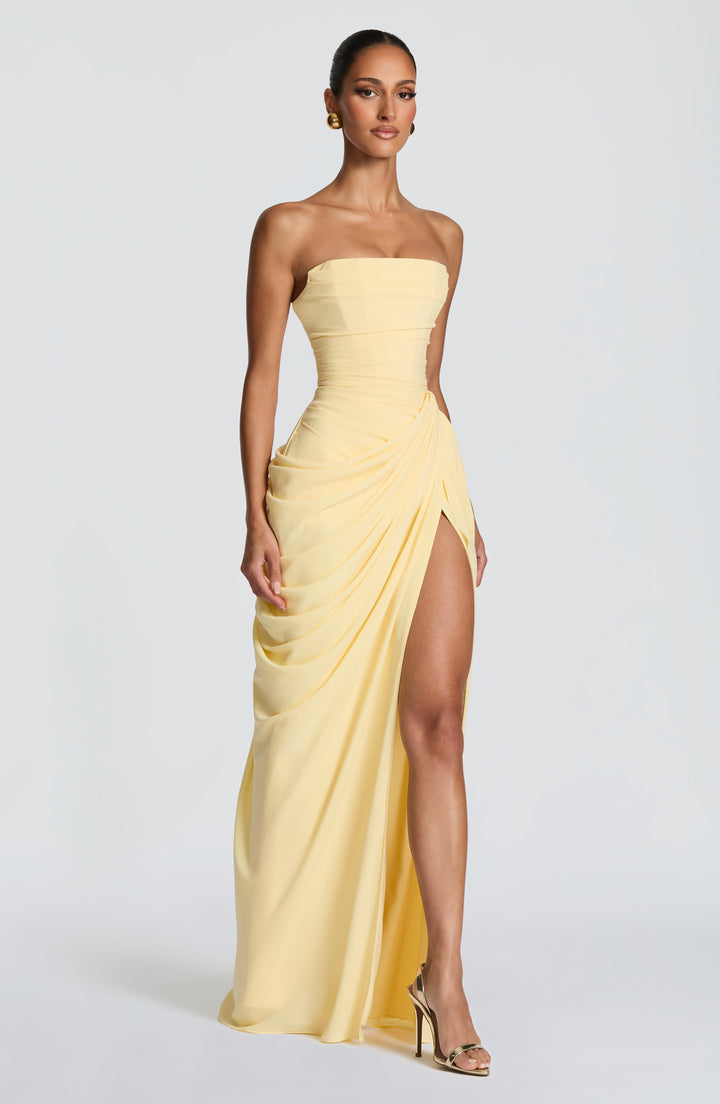 Grace - Draped High-Slit Dress