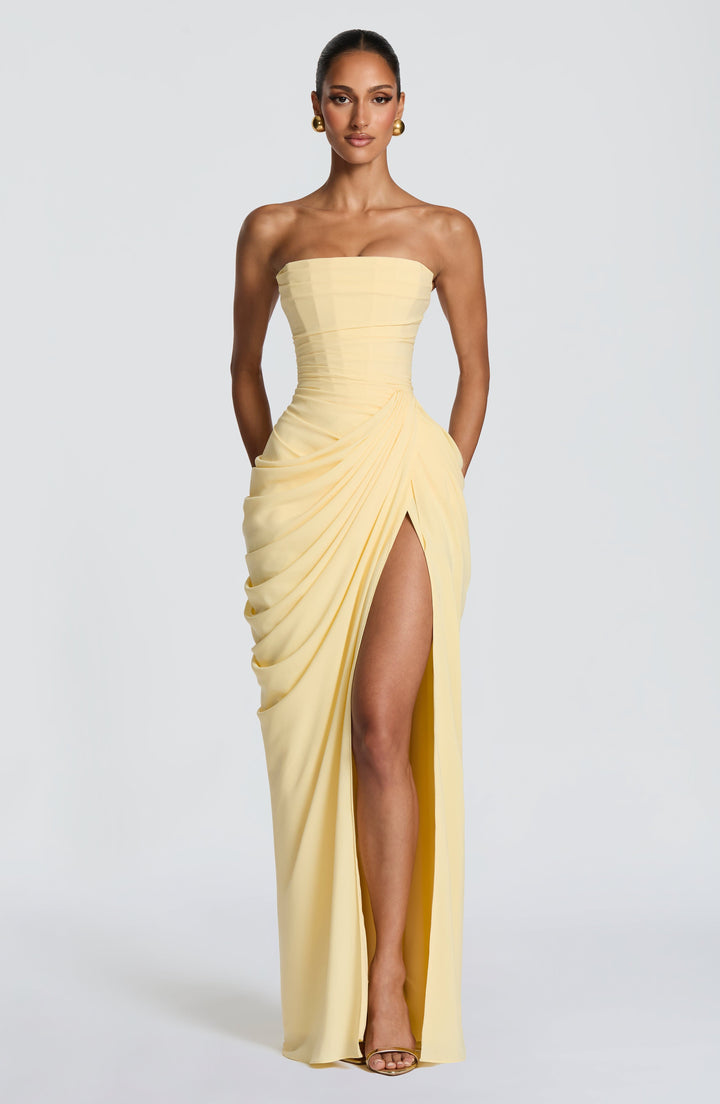 Grace - Draped High-Slit Dress