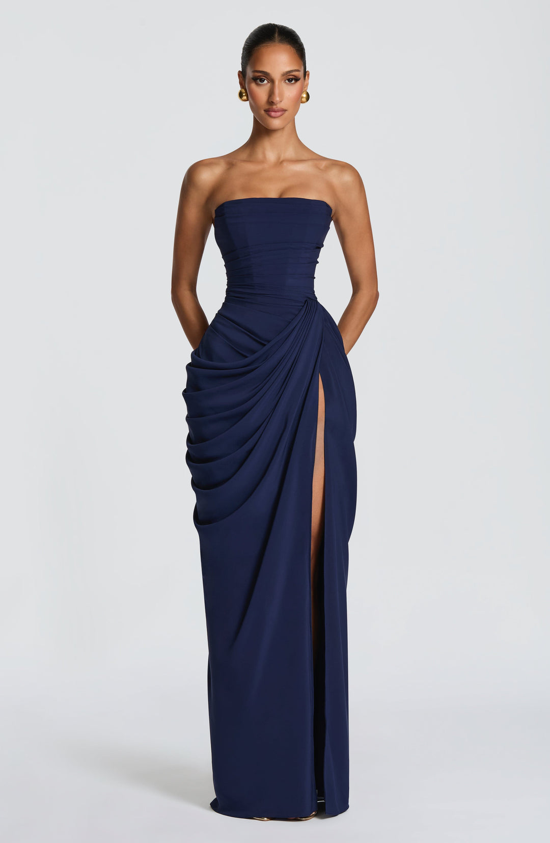 Grace - Draped High-Slit Dress