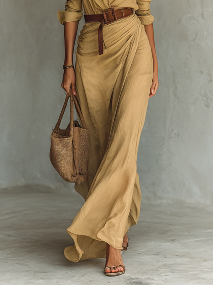 Eliza - Lapel Maxi Dress