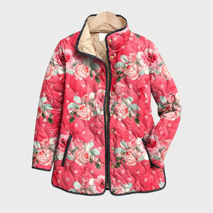 Amelia | Raspberry Quilted Jacket