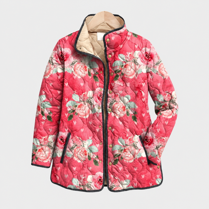 Amelia | Raspberry Quilted Jacket