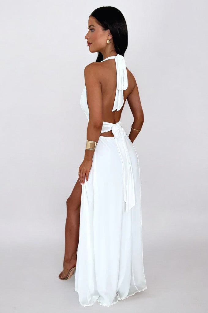 Violet - Halter Slit Dress