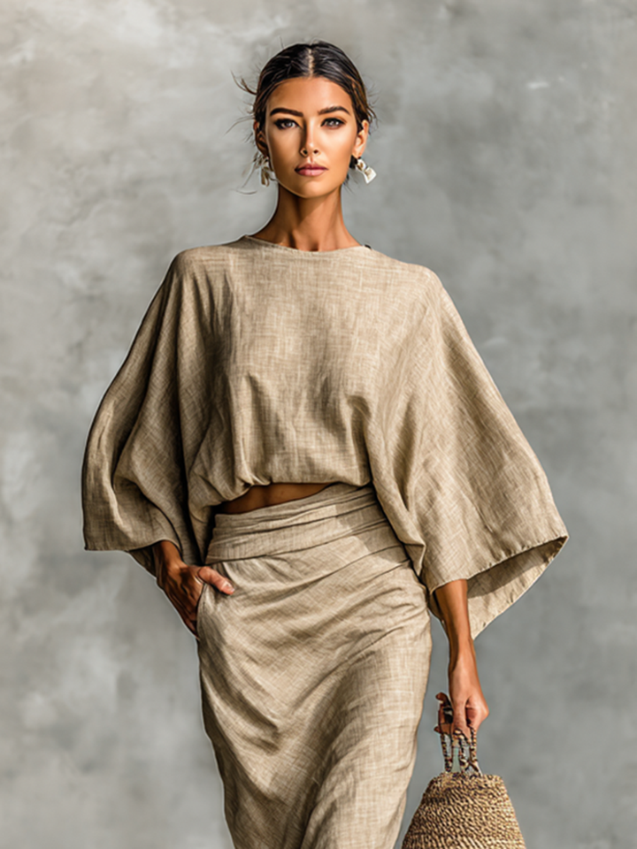 Beatrice - Cotton Linen Skirt Set
