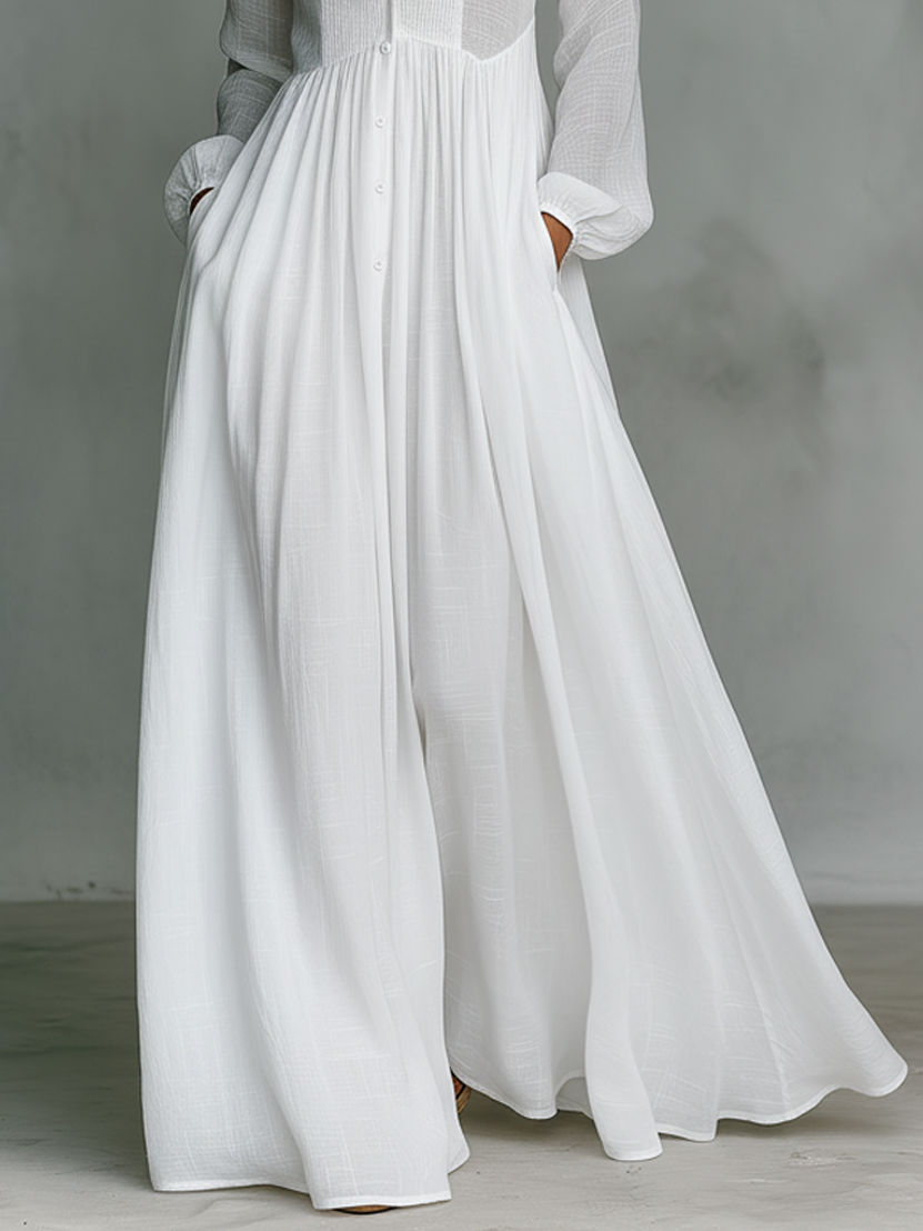 Daphne - Patchwork Linen Maxi Dress