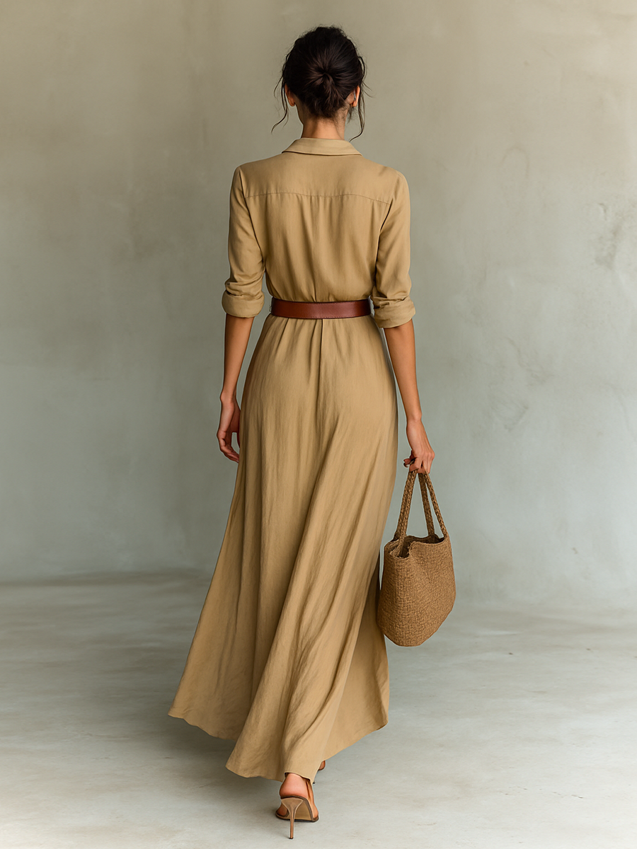 Eliza - Lapel Maxi Dress
