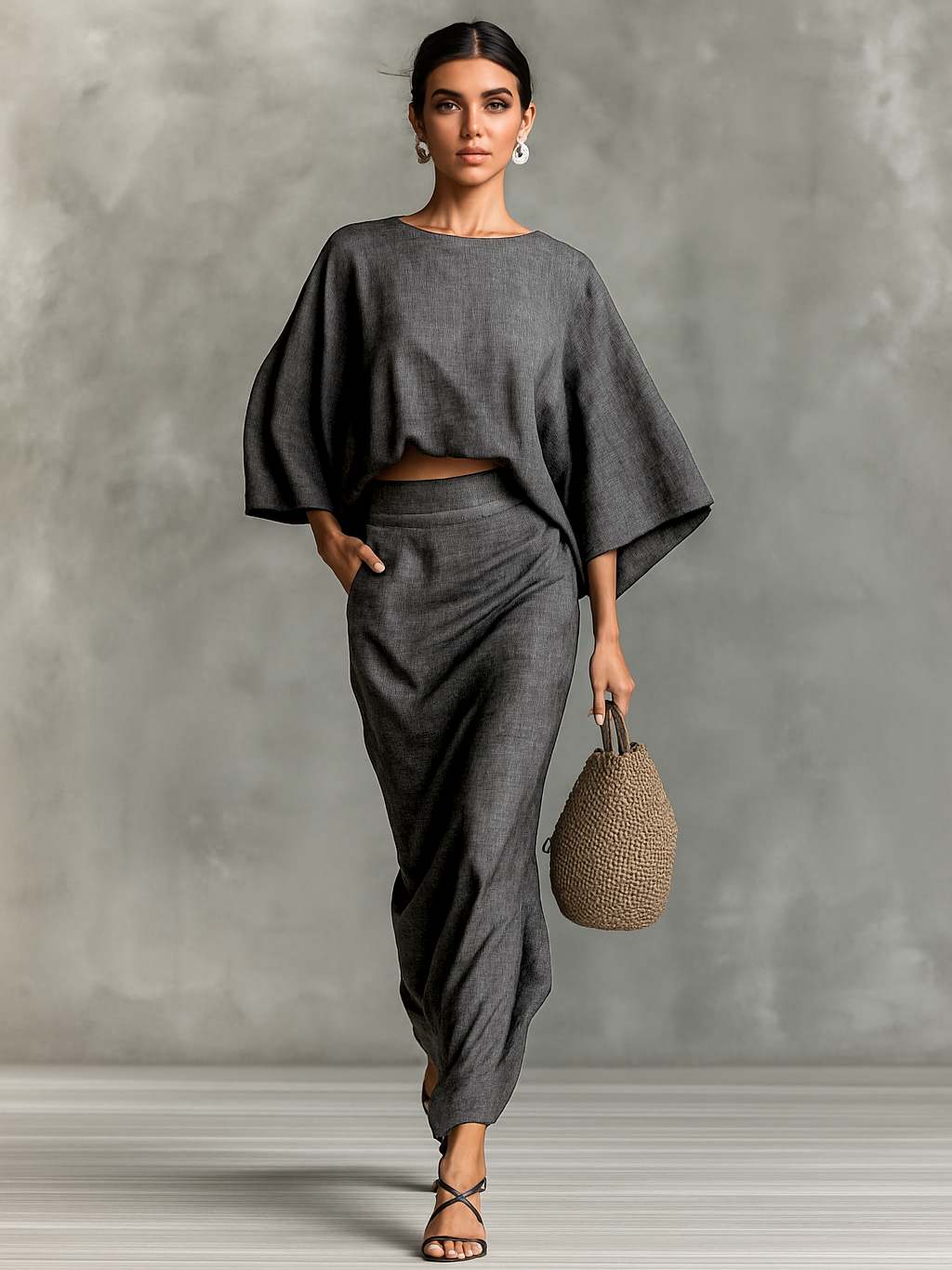 Beatrice - Cotton Linen Skirt Set