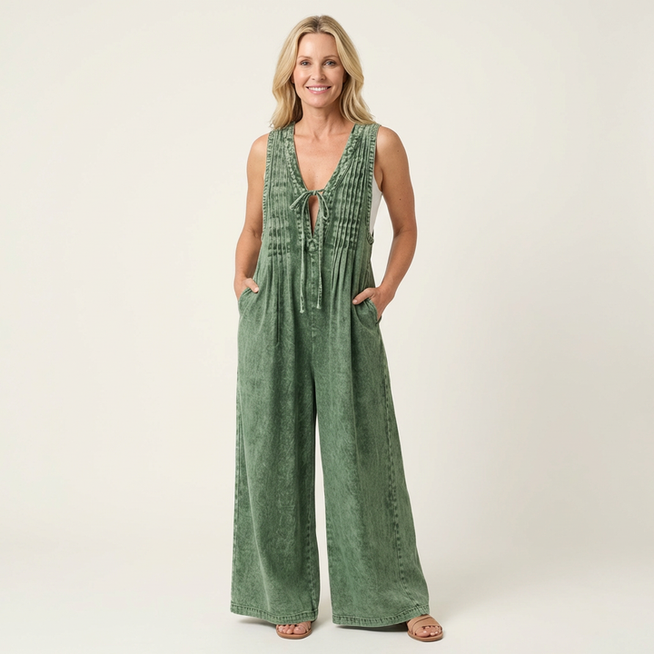 Griselda | Wide-Leg Pleated Jumpsuit