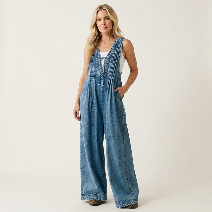 Griselda | Wide-Leg Pleated Jumpsuit