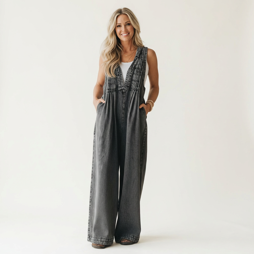 Griselda | Wide-Leg Pleated Jumpsuit