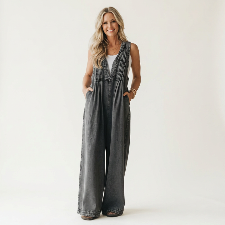 Griselda | Wide-Leg Pleated Jumpsuit