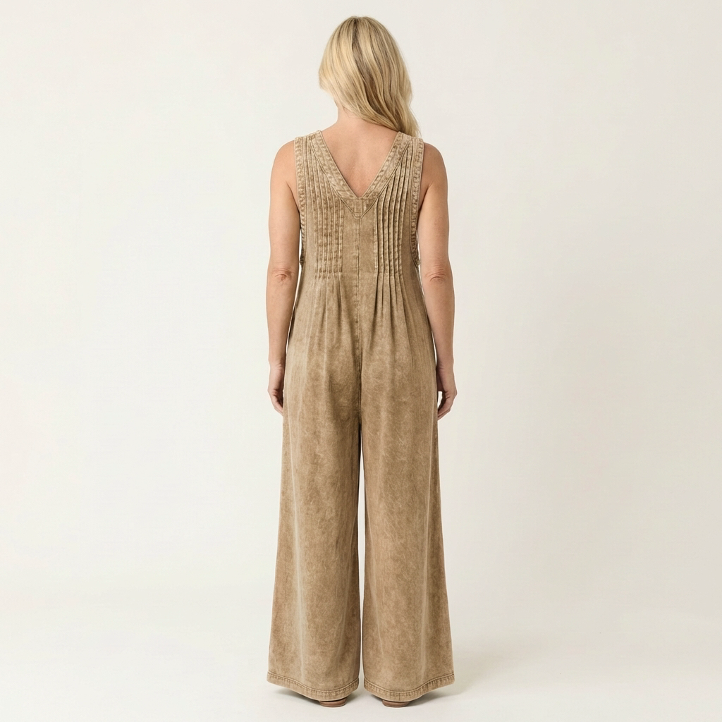 Griselda | Wide-Leg Pleated Jumpsuit