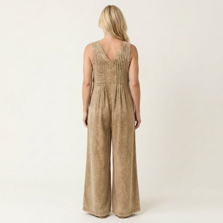 Griselda | Wide-Leg Pleated Jumpsuit