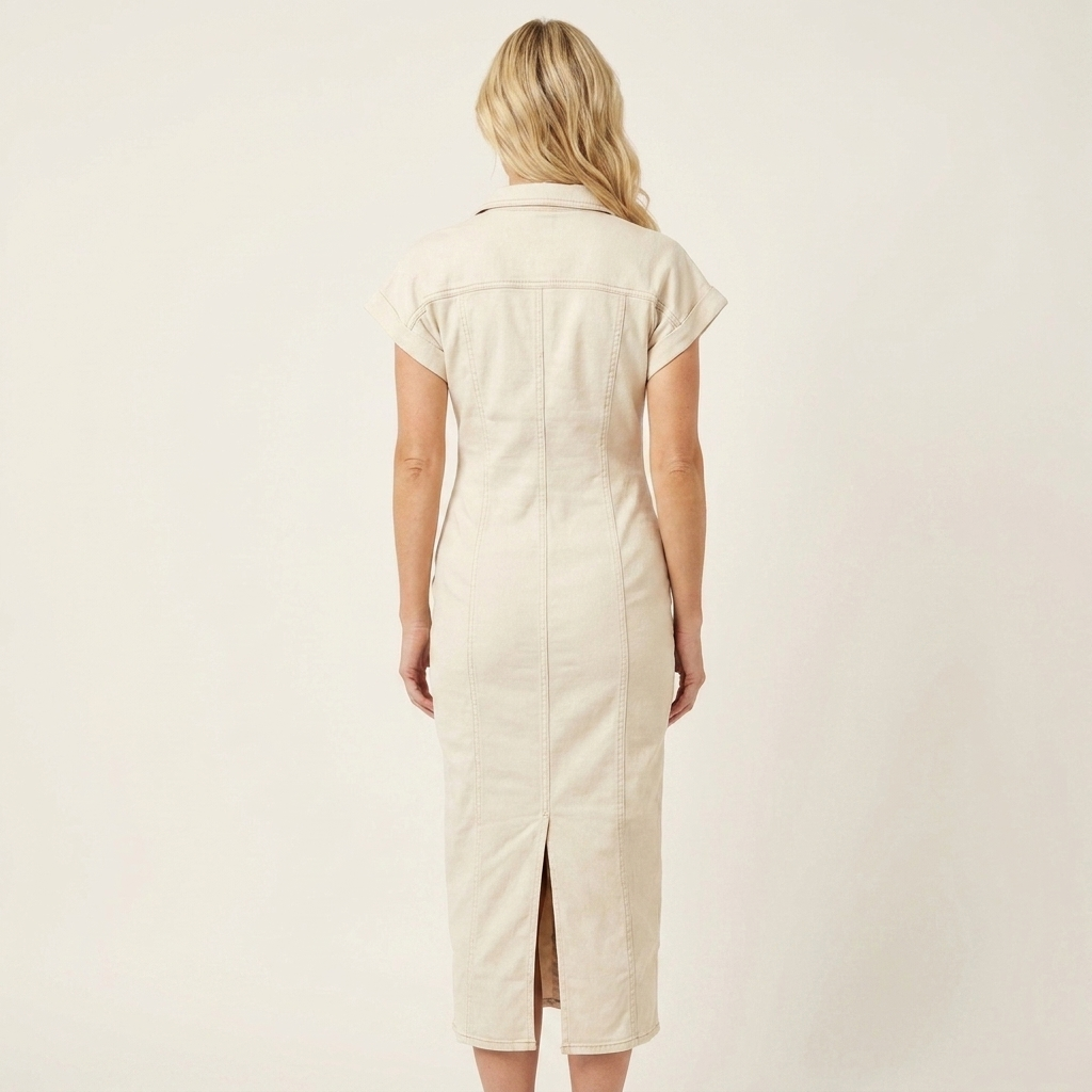 Maya | Bodycon Midi Dress with Front Buttons