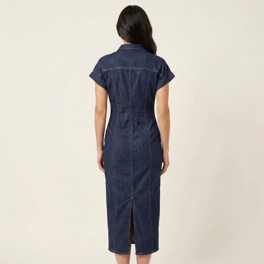 Maya | Bodycon Midi Dress with Front Buttons