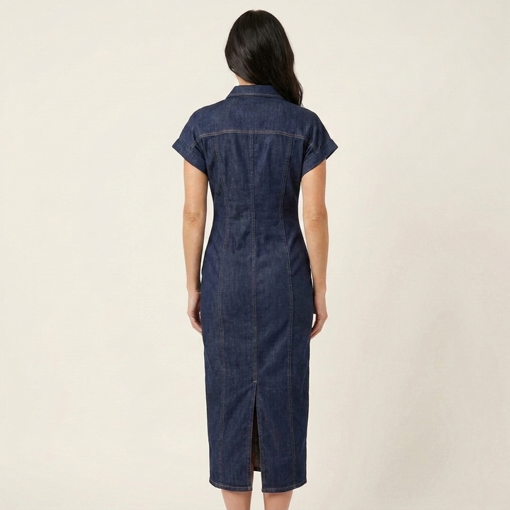Maya | Bodycon Midi Dress with Front Buttons