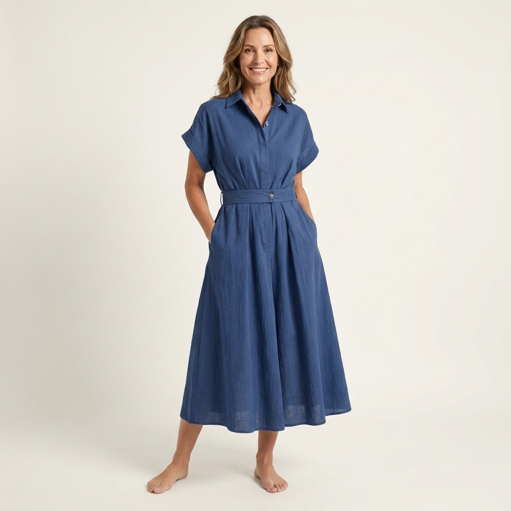 Melody | Midi Dress with Buttons and Belt
