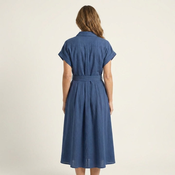 Melody | Midi Dress with Buttons and Belt