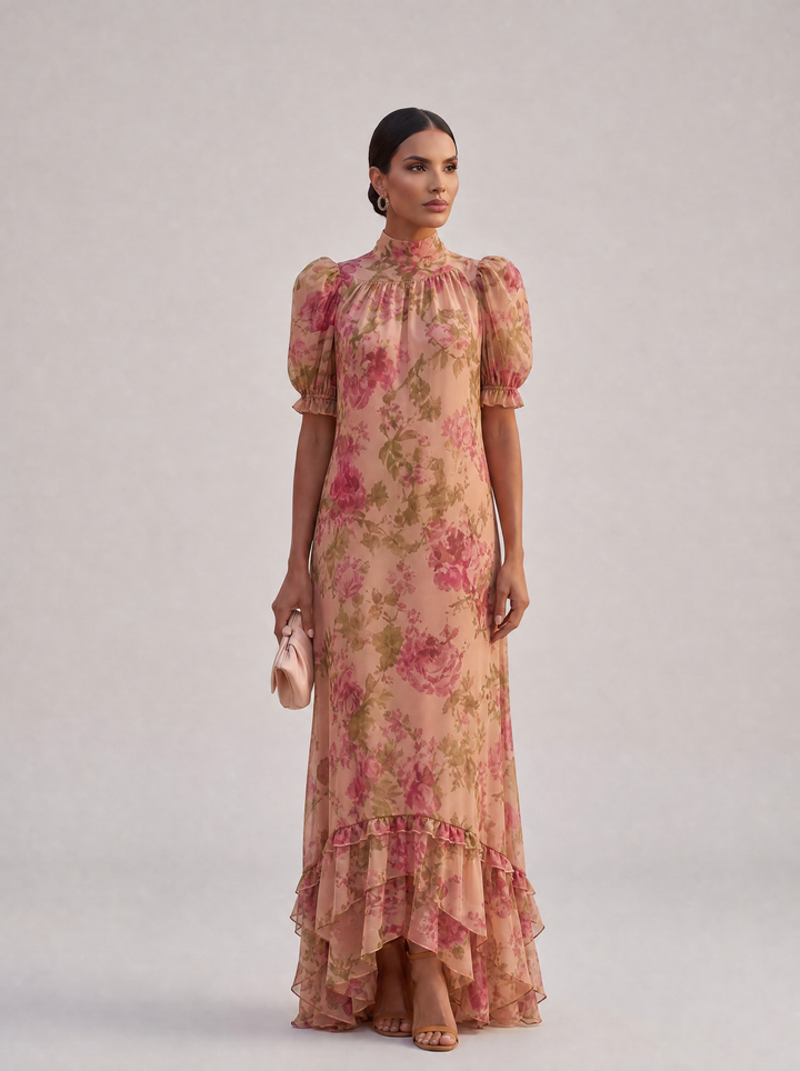 Rosario - Watercolour Floral Dress