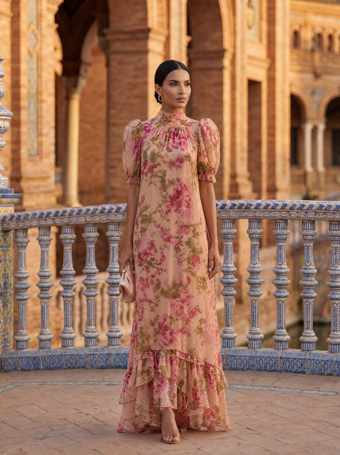Rosario - Watercolour Floral Dress