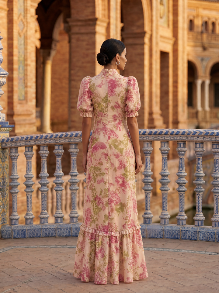 Rosario - Watercolour Floral Dress