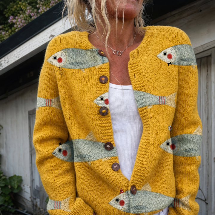 Anouk - Golden Print Cardigan