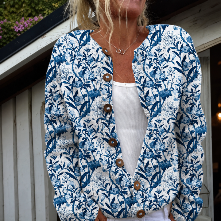 Tiverly - Indigo Floral Cardigan