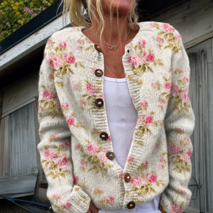Kerensa - Pink Floral Cardigan