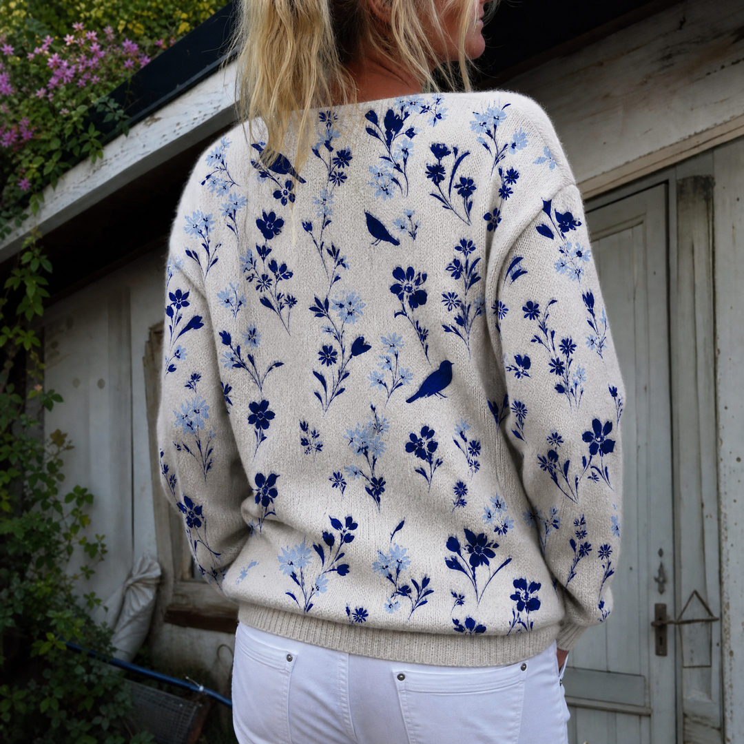 Vynora - Navy Bird Cardigan