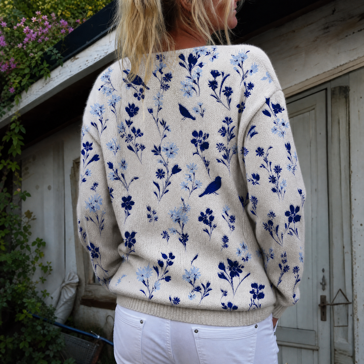 Vynora - Navy Bird Cardigan