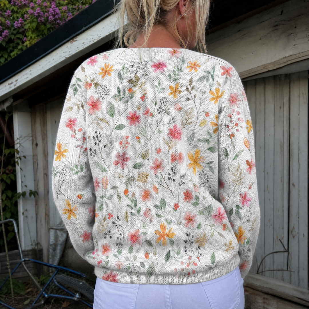 Greta - Watercolour Floral Cardigan