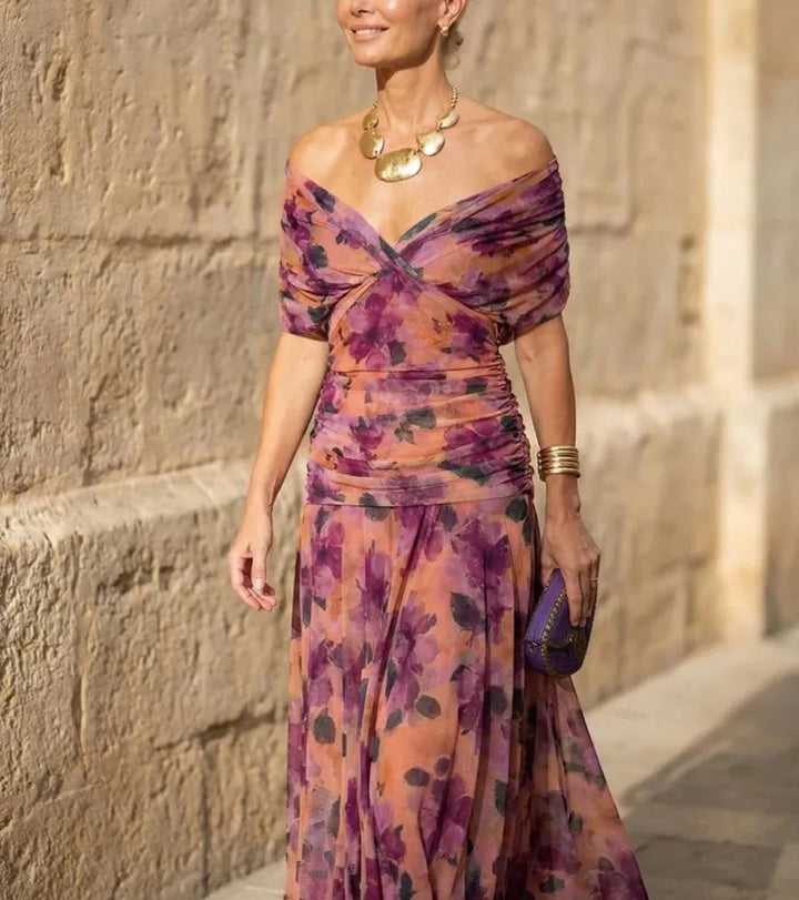 Bella | Coral Glow Evening Dress