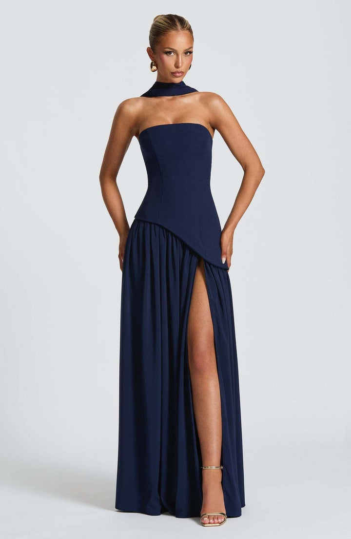 Sophia - Strapless High-Slit Dress