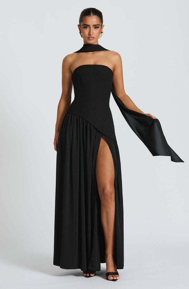 Sophia - Strapless High-Slit Dress