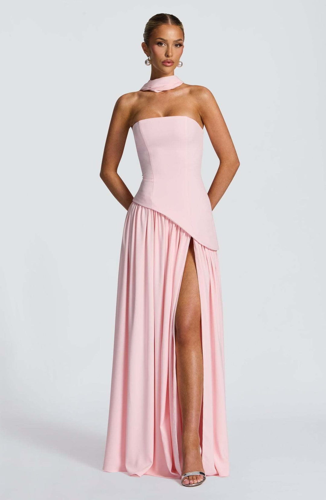 Sophia - Strapless High-Slit Dress