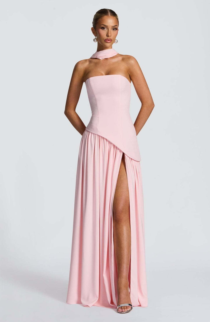 Sophia - Strapless High-Slit Dress