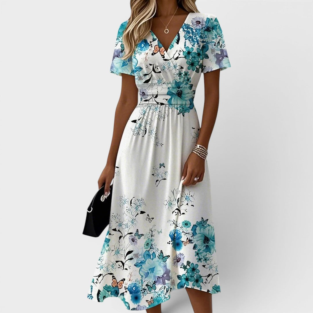 Seraphina - Blue Floral Dress