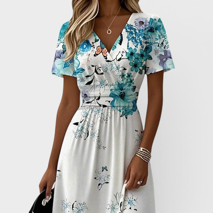 Seraphina - Blue Floral Dress