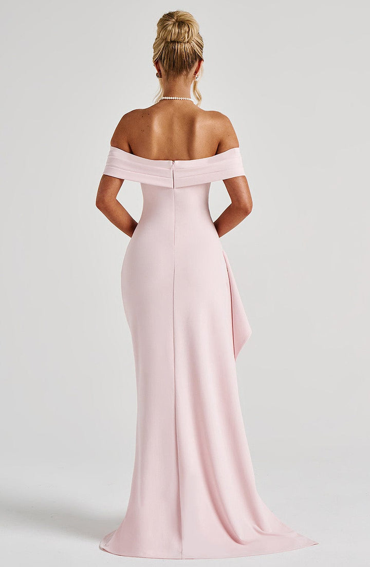 Amelia - Off-Shoulder Satin Dress
