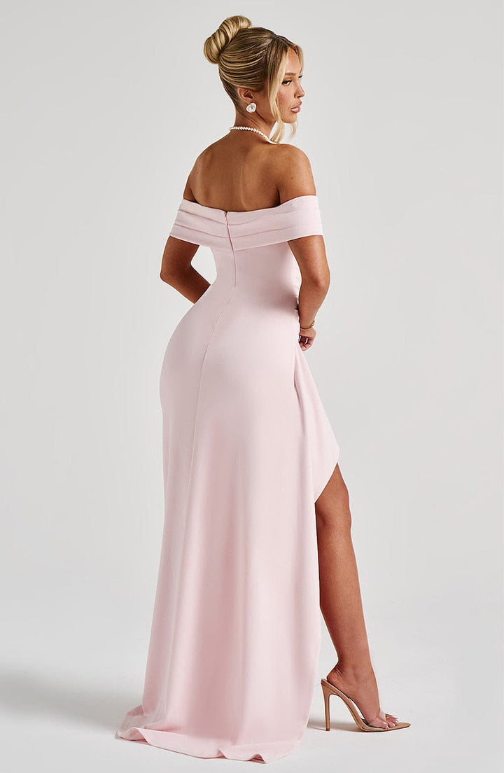 Amelia - Off-Shoulder Satin Dress