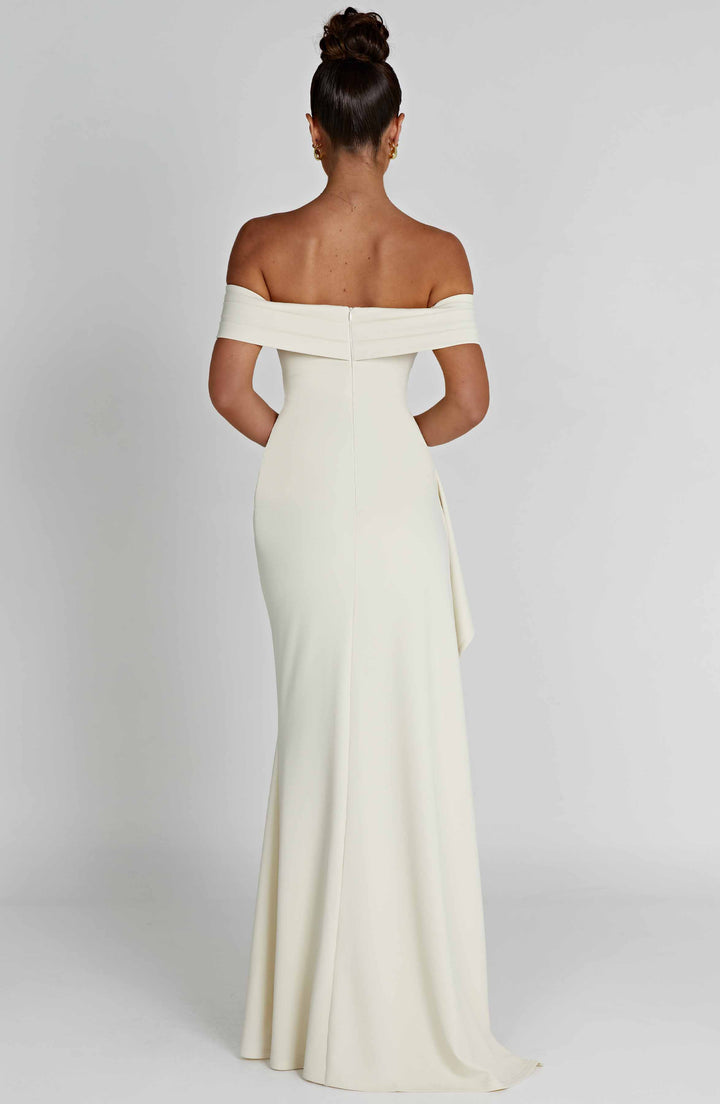 Amelia - Off-Shoulder Satin Dress
