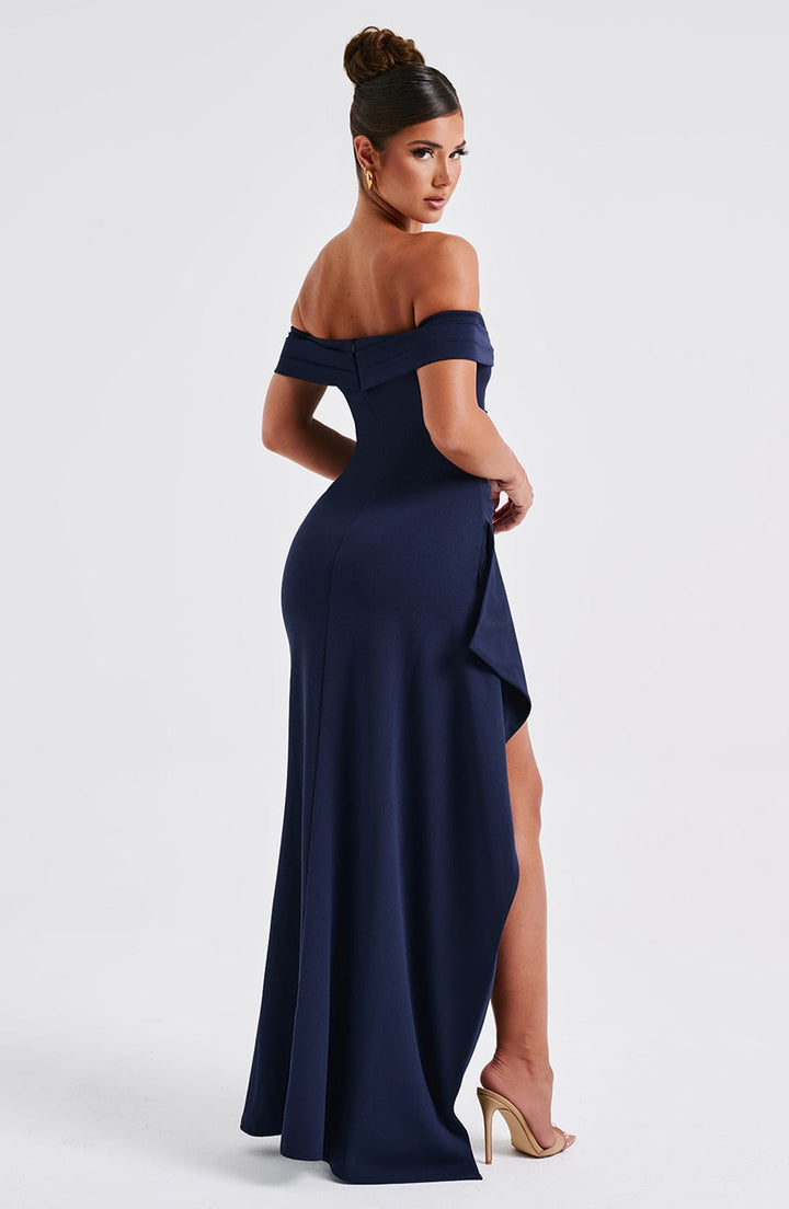 Amelia - Off-Shoulder Satin Dress