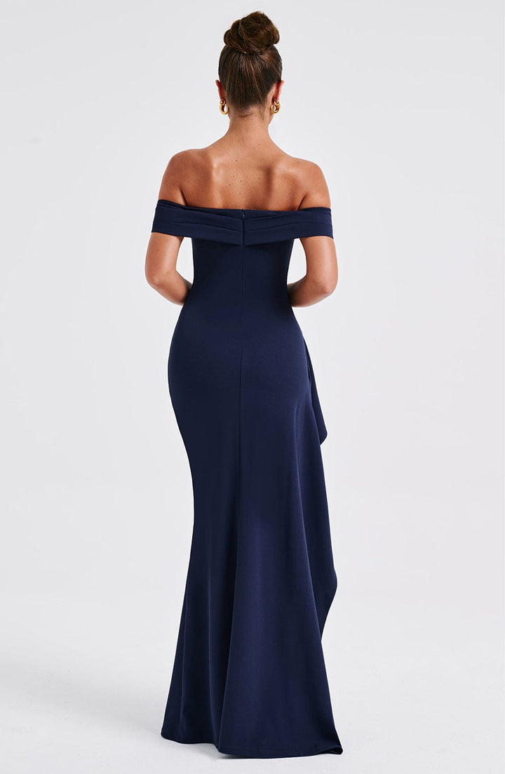 Amelia - Off-Shoulder Satin Dress