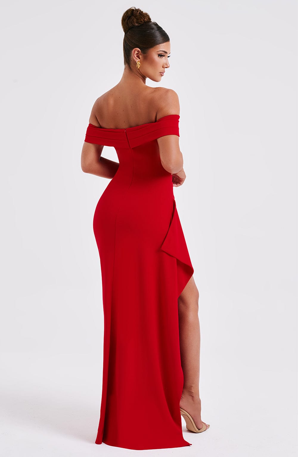 Amelia - Off-Shoulder Satin Dress